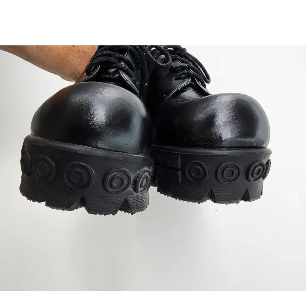 Vintage Y2K City Snappers Chunky Black Platform Shoes Size 7 Grunge